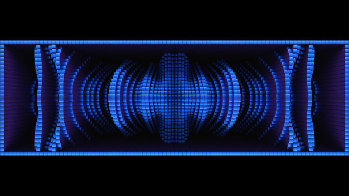 【裸眼3D】异形蓝色概念空间方块矩阵墙体