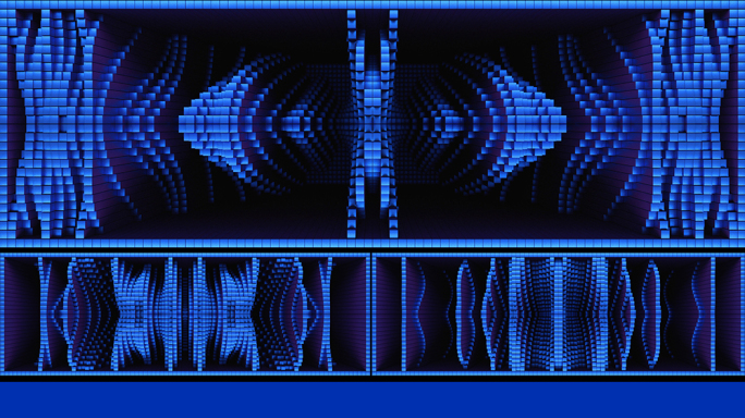 【裸眼3D】异形蓝色概念空间方块矩阵墙体