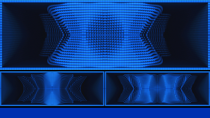 【裸眼3D】蓝色概念炫酷空间方块矩阵墙体