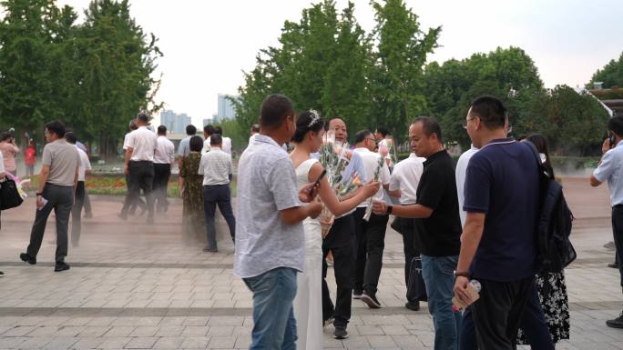 杭州钱江世纪城公园建成开园仪式现场环境