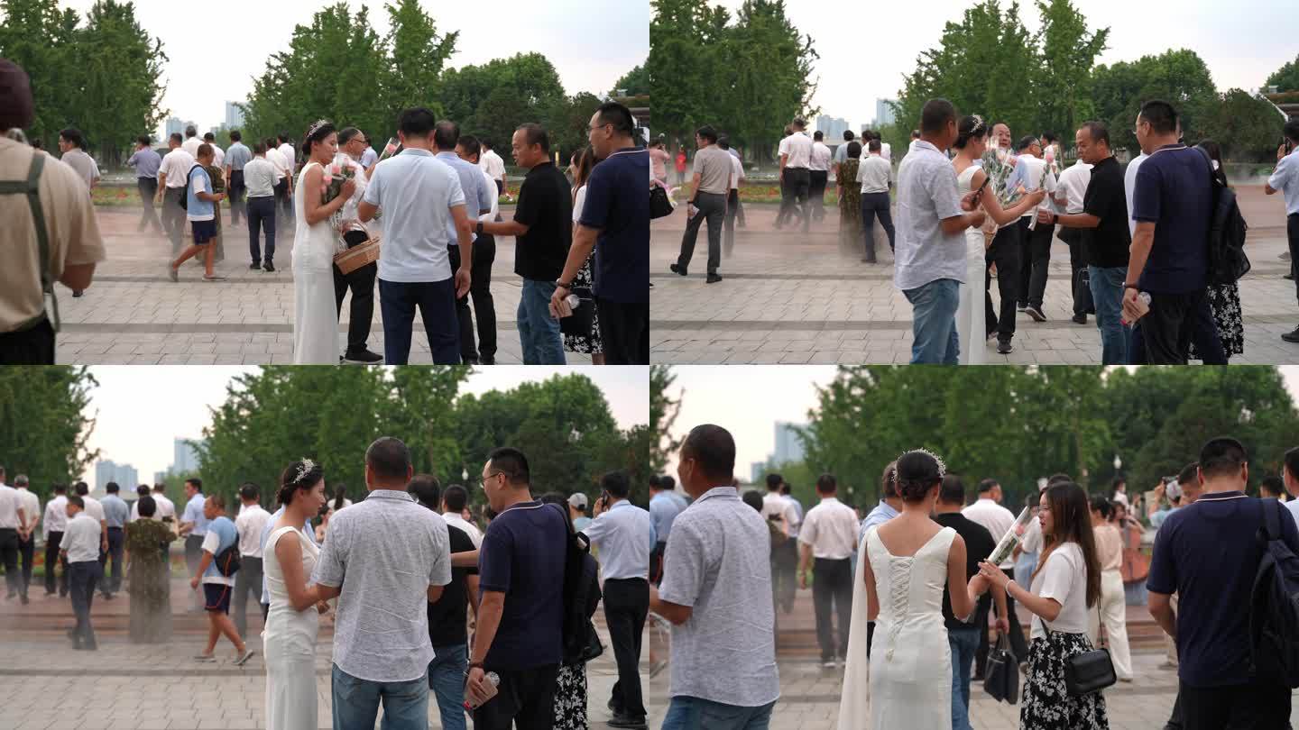 杭州钱江世纪城公园建成开园仪式现场环境