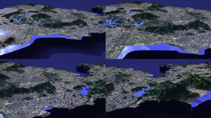 深圳地图模型20k颜色高程水系贴图