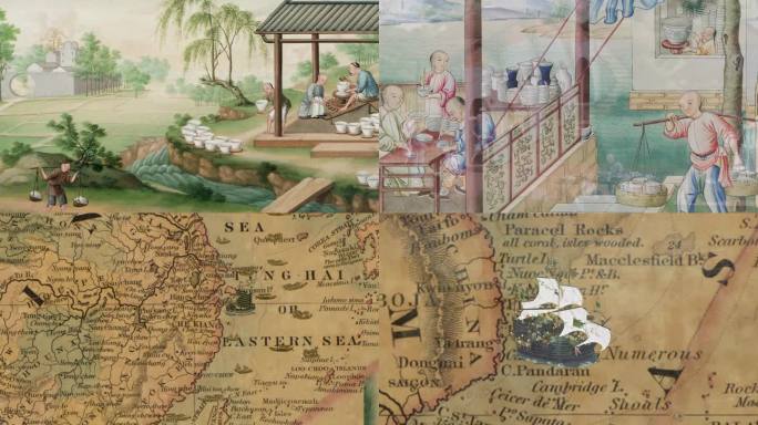 青花瓷瓷器出口历史资料动画