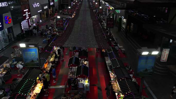 李村乐客城，崂山百货航拍夜景