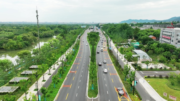 浙江杭州余杭天目山路城市道路绿化