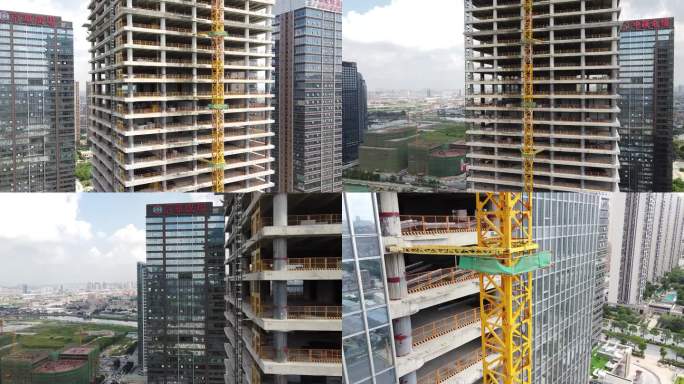 城市建设：施工中的超高层航拍