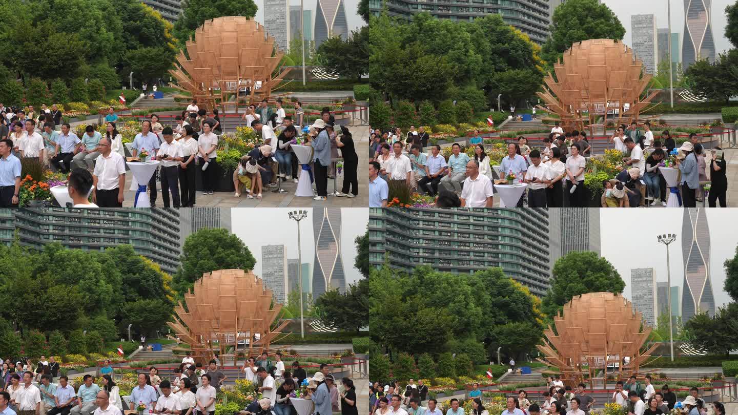 杭州钱江世纪城公园建成开园仪式现场环境