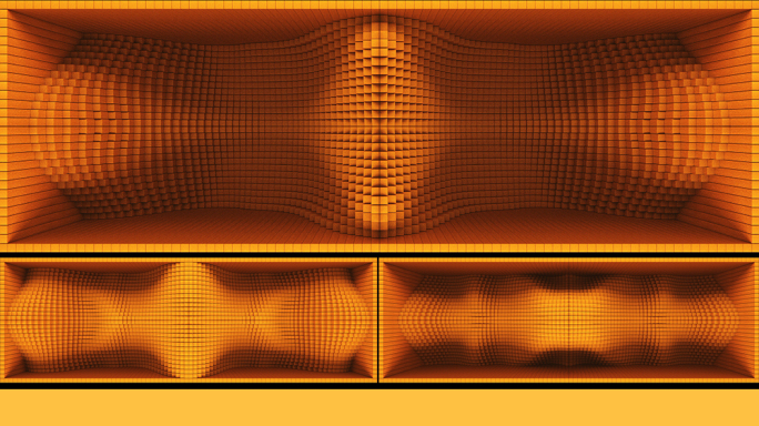 【裸眼3D】秋黄噪点方块曲线矩阵空间艺术