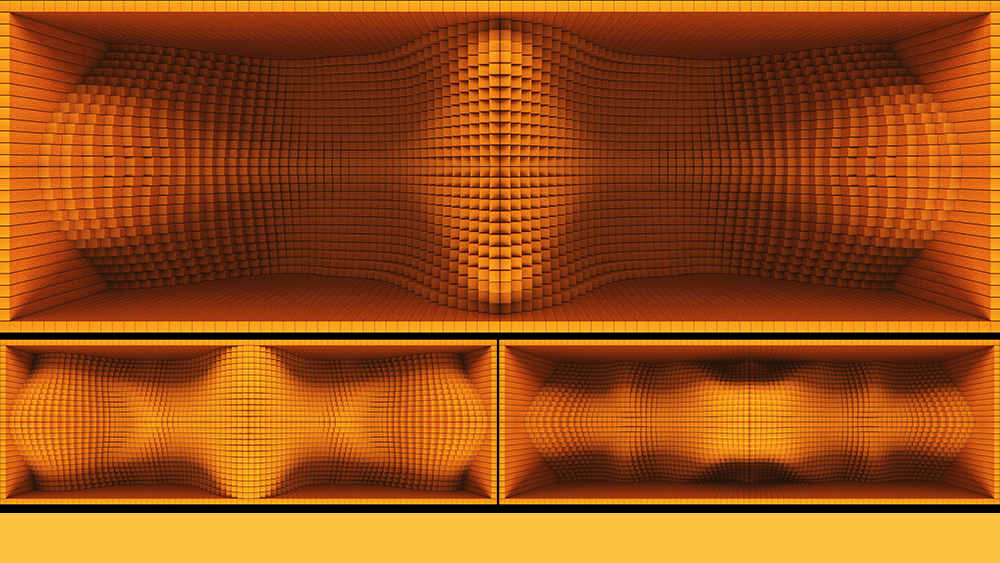 【裸眼3D】秋黄噪点方块曲线矩阵空间艺术