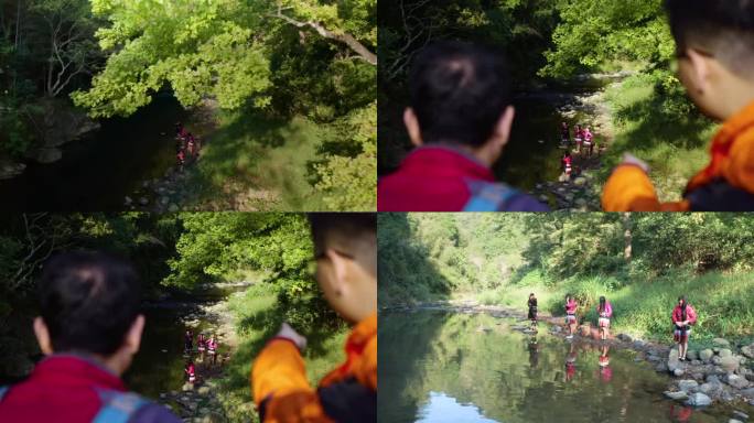 千年瑶寨红瑶妇女在河中洗头发