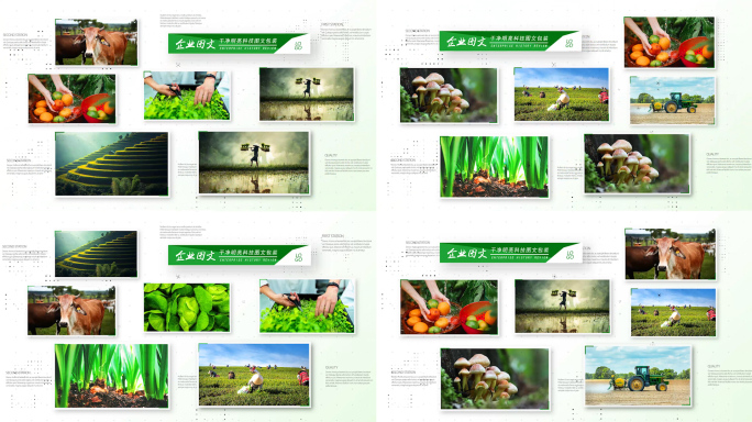 绿色农业多图照片图文包装ae模板