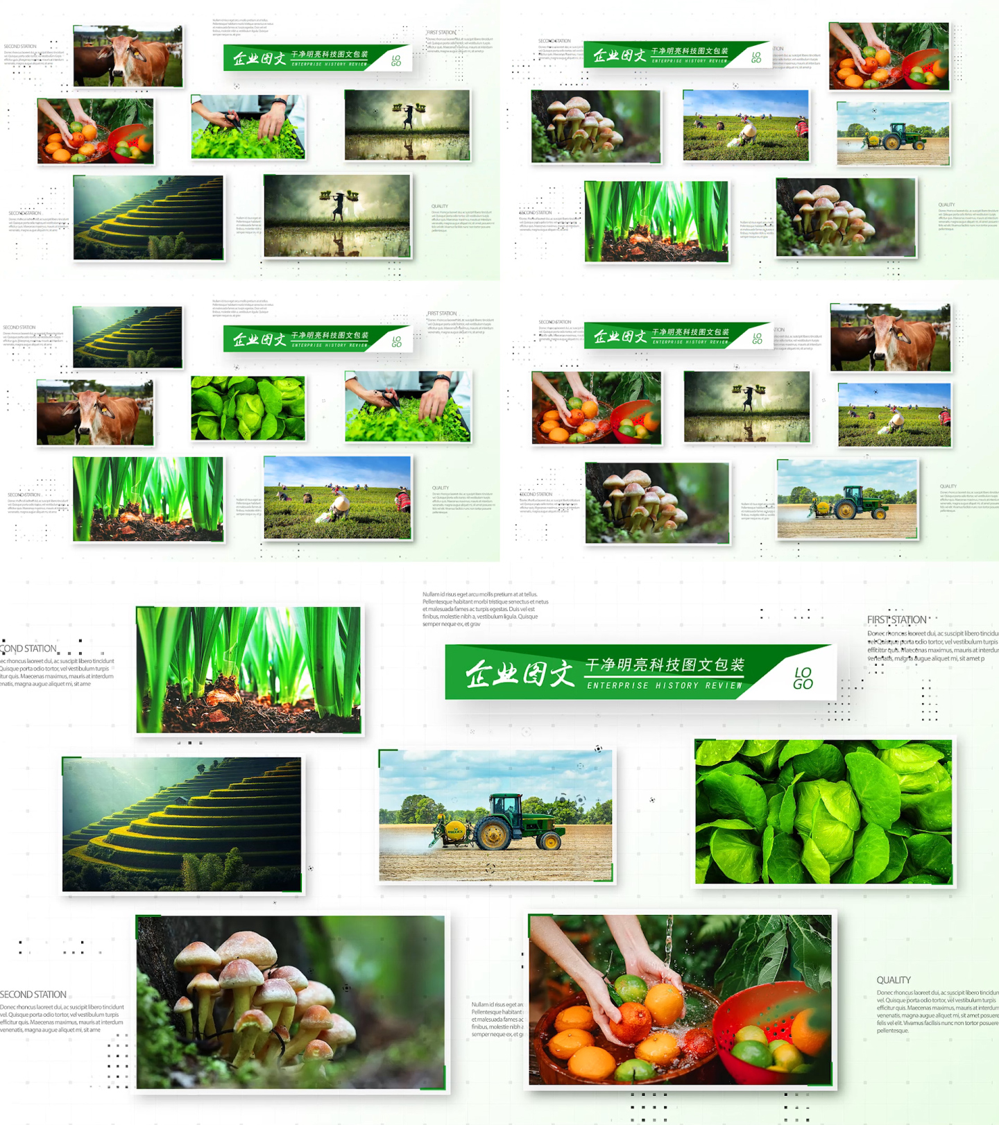 绿色农业多图照片图文包装ae模板