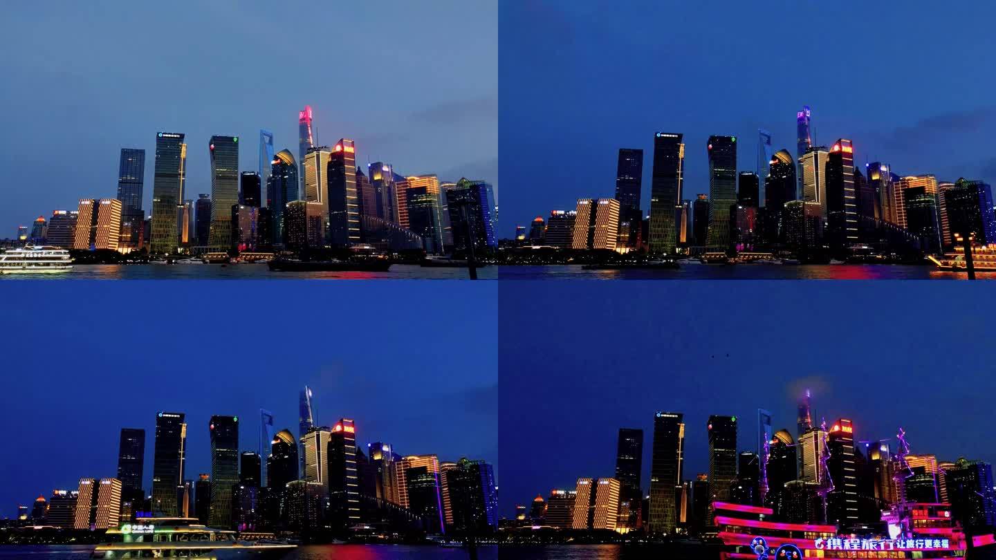 上海黄浦江虹口北外滩城市建筑风光延时摄影