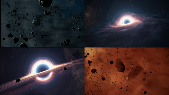 4K震撼黑洞行星宇宙太阳星河外太空穿梭
