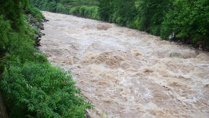 洪水灾害山洪泥石流洪涝实拍视频素材