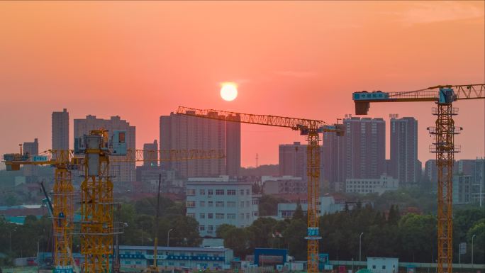 建筑工地塔吊延时