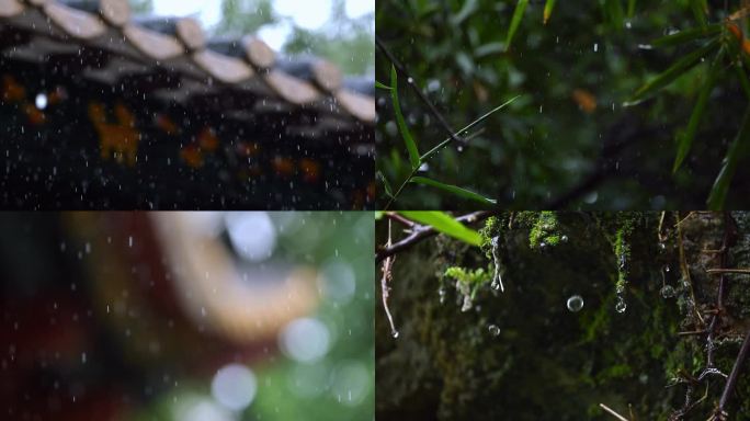 烟雨江南：古建筑屋檐的水滴