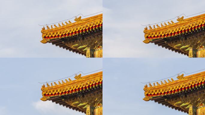 北京故宫午门燕雀楼屋脊瑞兽6K延时摄影