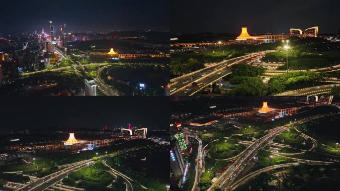 东盟博览会举办地南宁国际会展中心夜景