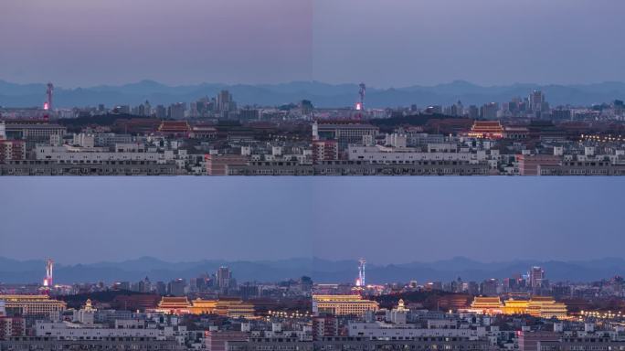 高清实拍北京中轴线日转夜延时摄影