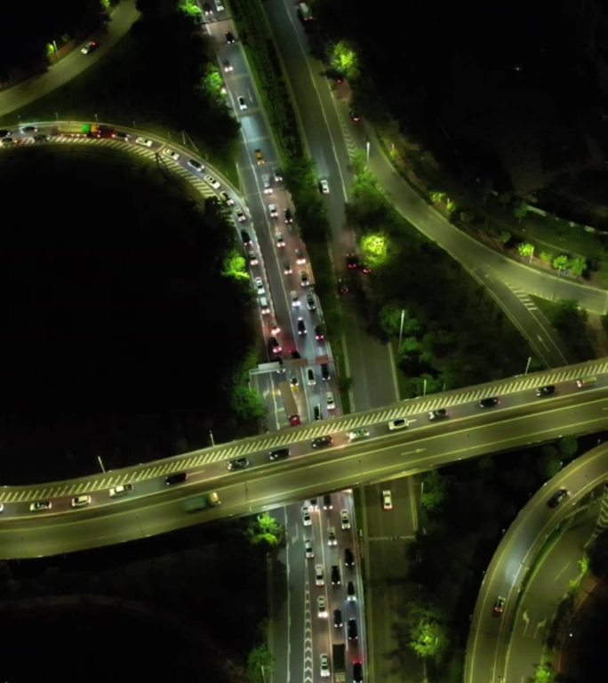 中山蝴蝶桥 航拍北外环长江路 夜色美景