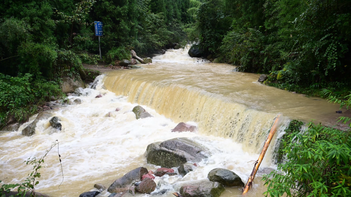 洪水灾害山洪泥石流洪涝实拍视频素材