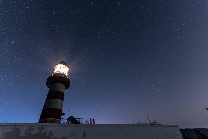 星空 灯塔 银河 延时