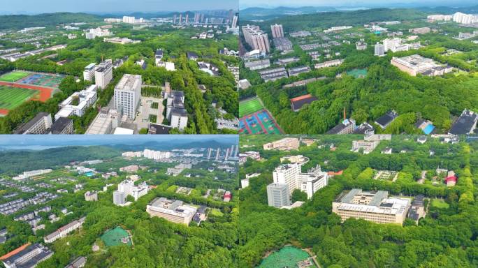 湖北武汉洪山区珞瑜路华中科技大学航拍校园