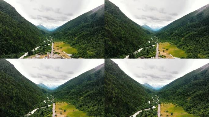 川西雅拉雪山景区航拍