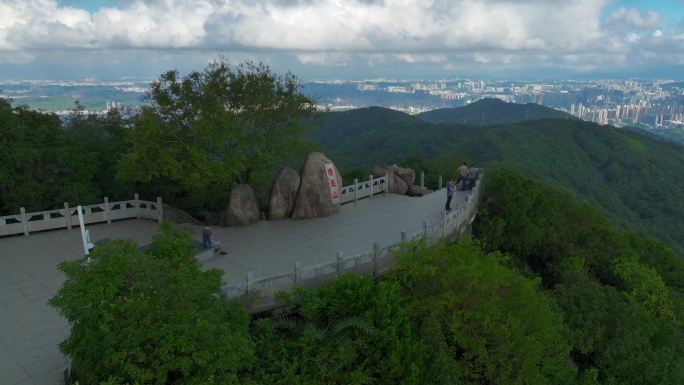 深圳阳台山山顶云海晚霞航拍k