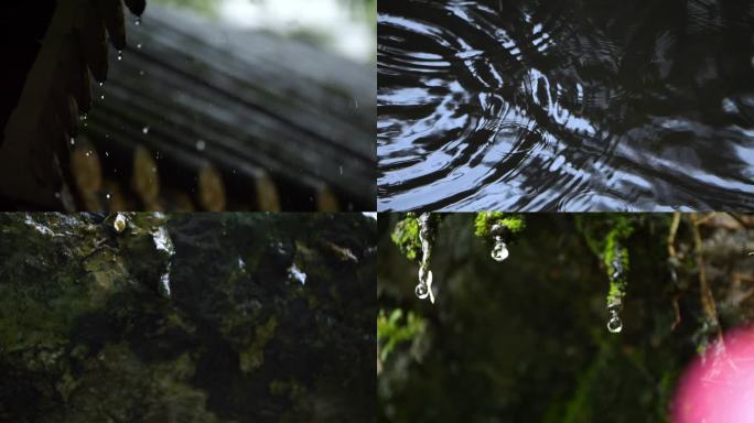 烟雨江南：古建筑房檐的雨滴