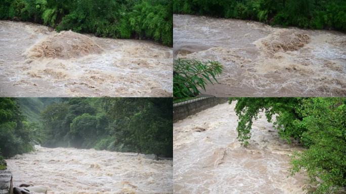 洪水灾害山洪泥石流洪涝实拍视频素材