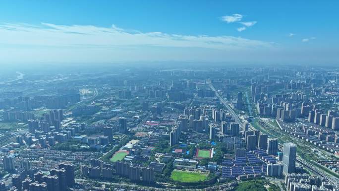 长沙城市鸟瞰航拍素材