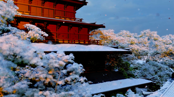 折雪记年意境led背景古典舞舞蹈背景国画