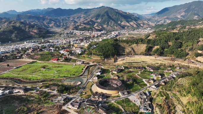 福建漳州华安土楼4K航拍