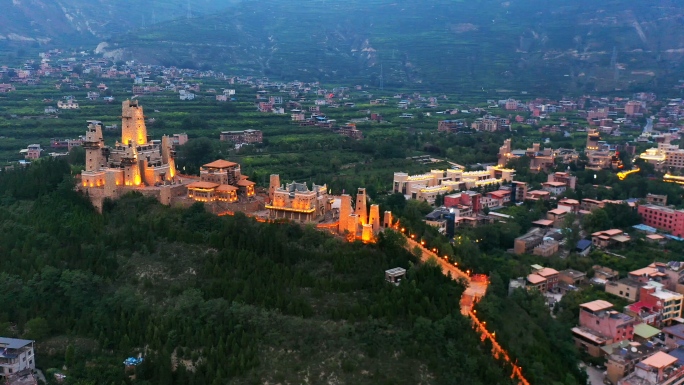 四川茂县城市大景航拍+延时摄影