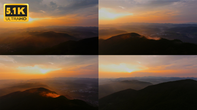 【5K】远山日落美丽乡村夕阳夕阳风光