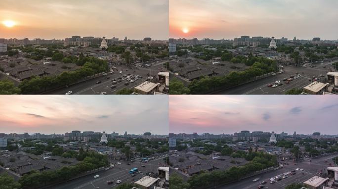 高清实拍北京妙应白塔寺日转夜延时摄影