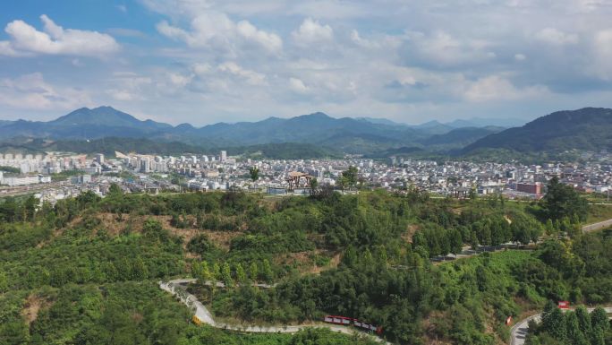 皖南山区宣城市旌德县城4K航拍