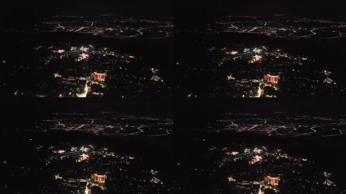 庐山牯岭镇与九江市区夜景航拍视频