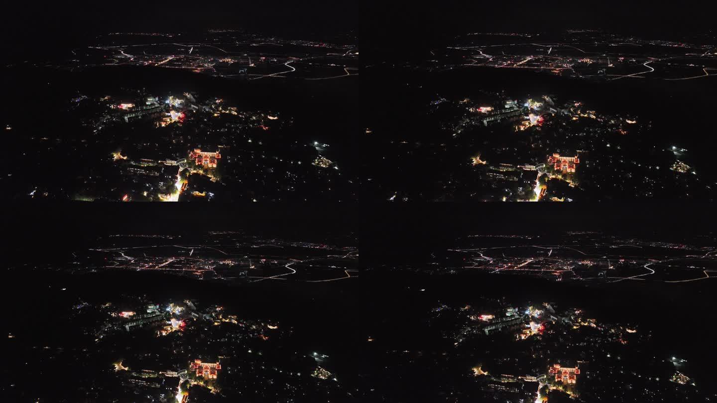 庐山牯岭镇与九江市区夜景航拍视频