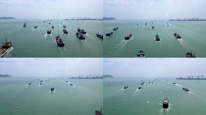 航拍漳州开渔节