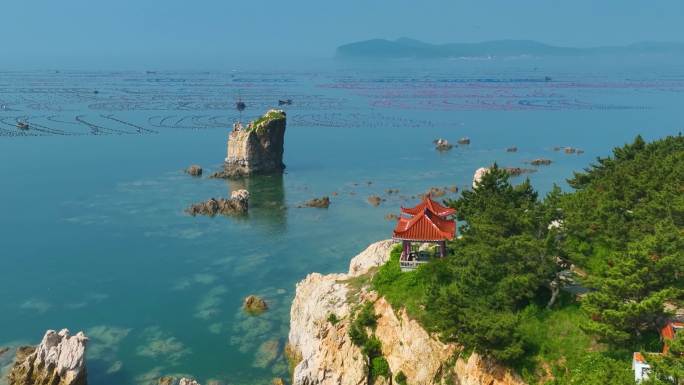 长海县大长山岛祈祥园公园海边风景