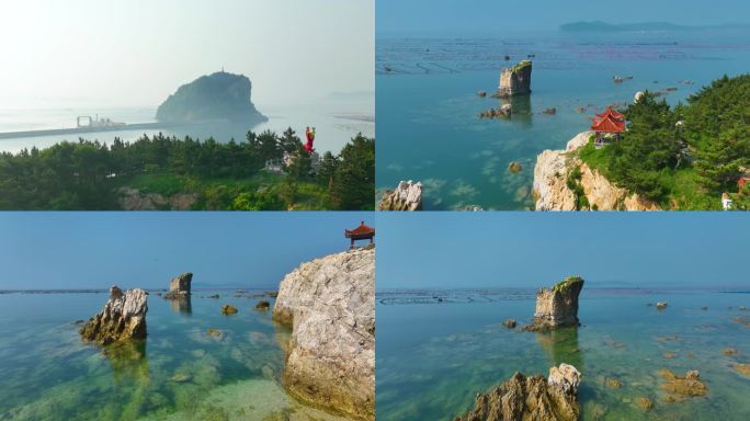 长海县大长山岛祈祥园公园海边风景