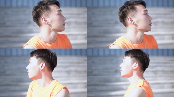 少年跳舞 年轻人 男侧脸