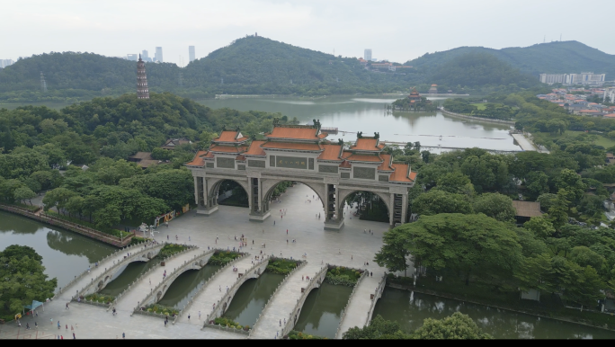 佛山顺德顺峰山地标航拍风光