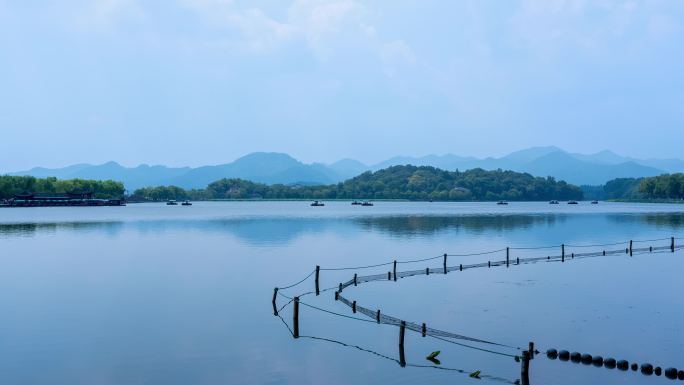 延时 西湖景观 湖天一色  山水美景