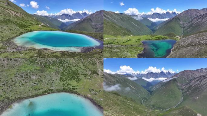 4K航拍川西里索海子和贡嘎雪山
