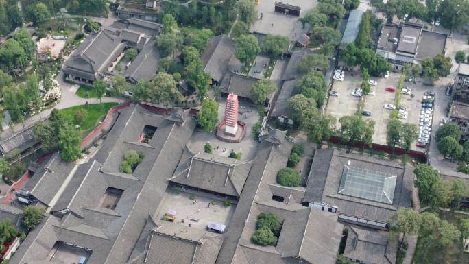 四川成都宝光桂湖文化旅游区宝光寺航拍