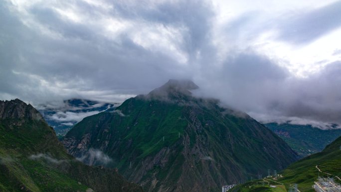 川西风光清晨山巅云海延时